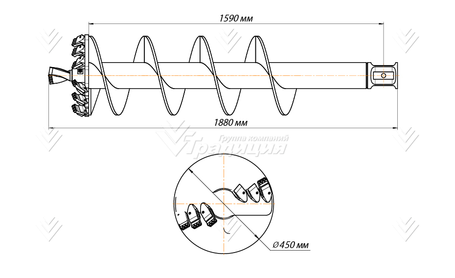 Шнекобур (л) Delta SA6 (кат.I-II), D-450 картинка 639127
