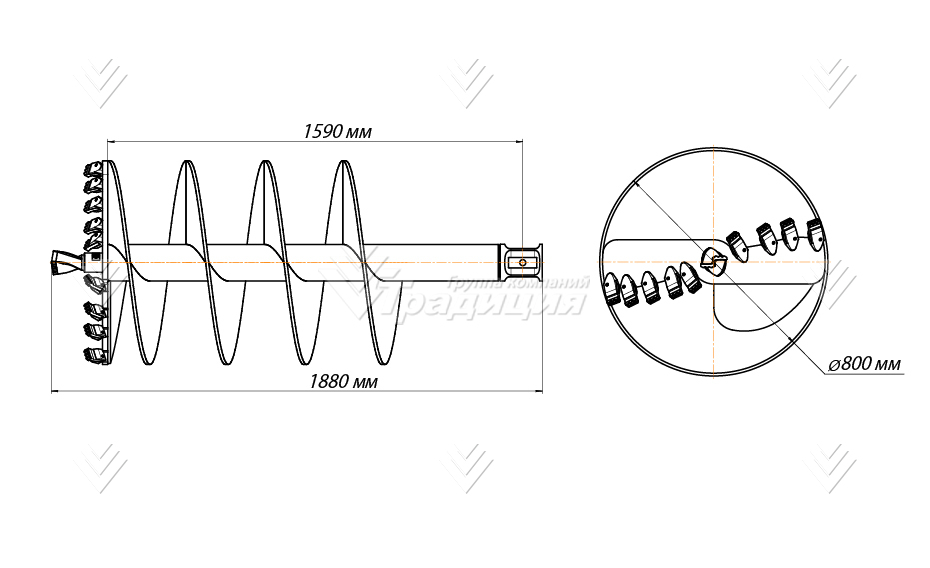 Шнекобур (л) Delta SA6 (кат.I-II), D-800 картинка 639130