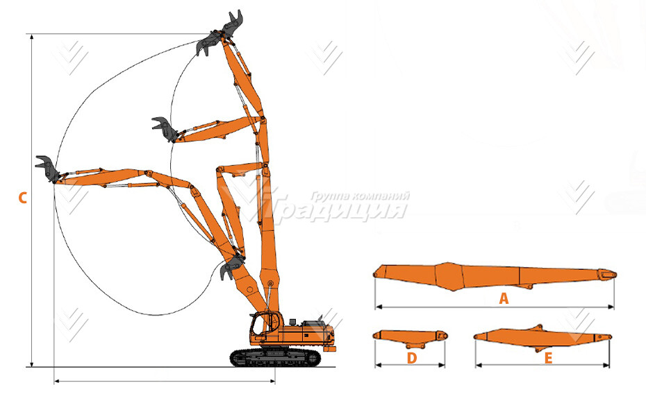 Удлиненное рабочее оборудование High Reach Demolition HRD 85-32 картинка 644340