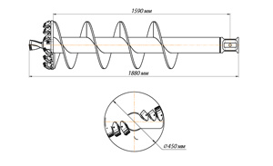 Шнекобур (л) Delta SA6 (кат.I-II), D-450
